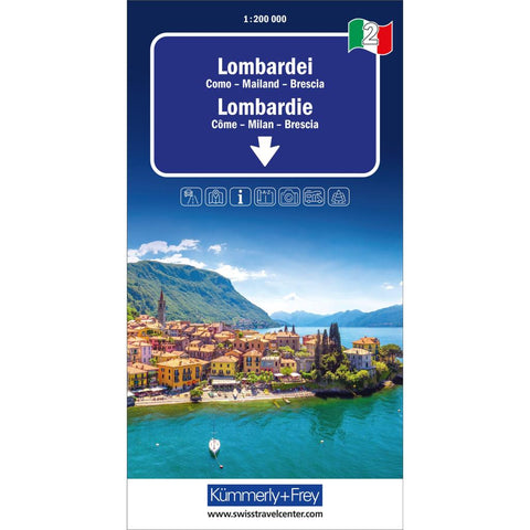 Kümmerly+Frey Regional-Strassenkarte 2 Lombardei 1:200.000