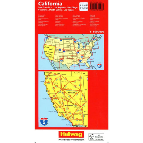Hallwag Strassenkarte USA, California 1:1 Mio.