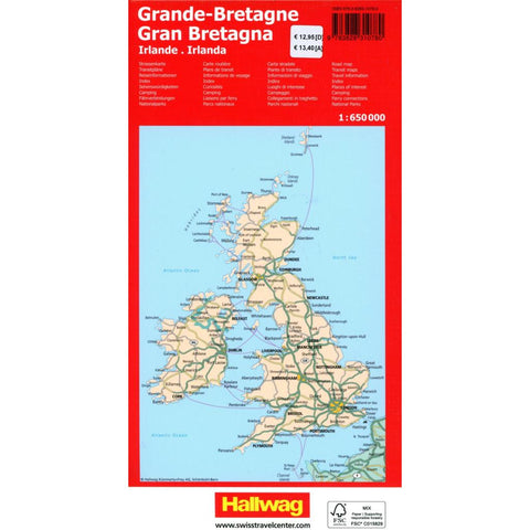 Hallwag Strassenkarte Grossbritannien, Irland 1:650.000