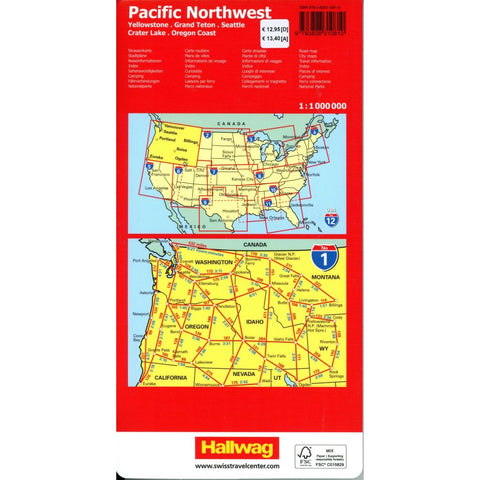 Hallwag Strassenkarte USA, Pacific Northwest 1:1 Mio.