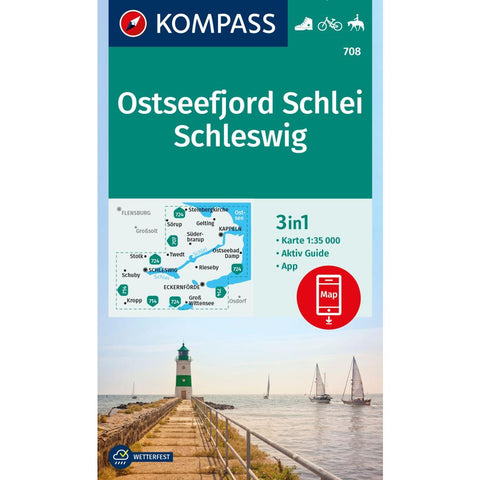 KOMPASS Wanderkarte 708 Ostseefjord Schlei, Schleswig 1:35.000