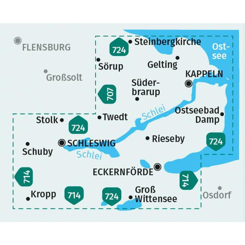 KOMPASS Wanderkarte 708 Ostseefjord Schlei, Schleswig 1:35.000