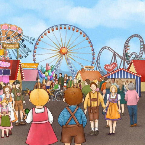 Auf dem Oktoberfest mit Emma und Paul. Mini-Bilderbuch