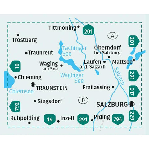 KOMPASS Wanderkarte 16 Traunstein, Waginger See 1:50.000