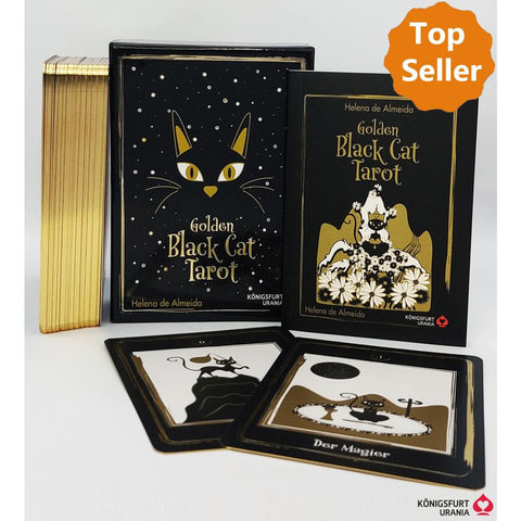 Golden Black Cat Tarot - Hochwertige Stülpdeckelschachtel mit Goldfolie
