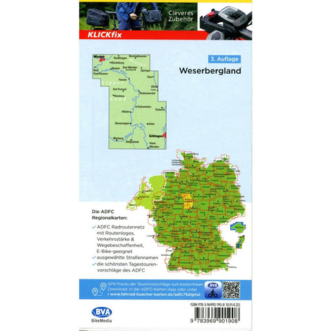 BVA ADFC Regionalkarte Weserbergland 1:75.000