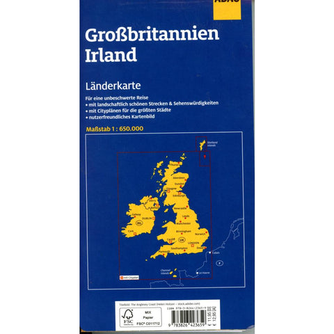 ADAC Länderkarte Großbritannien, Irland 1:650.000