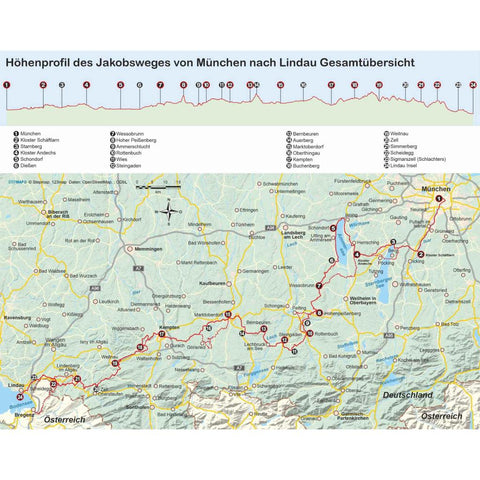 Jakobsweg München - Lindau mit Variante nach Bregenz