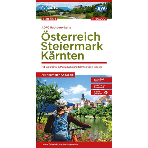 BVA ADFC Radtourenkarte Österreich Steiermark Kärnten 1:150.000