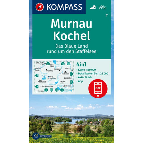 KOMPASS Wanderkarte 7 Murnau, Kochel - Das blaue Land rund um den Staffelsee 1:50.000