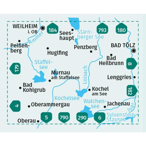 KOMPASS Wanderkarte 7 Murnau, Kochel - Das blaue Land rund um den Staffelsee 1:50.000