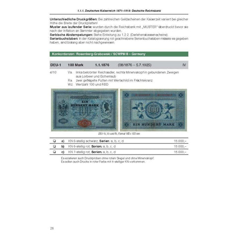 Die deutschen Banknoten ab 1871