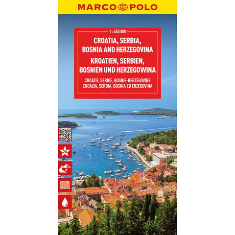 MARCO POLO Reisekarte Kroatien, Serbien, Bosnien und Herzegowina 1:650.000