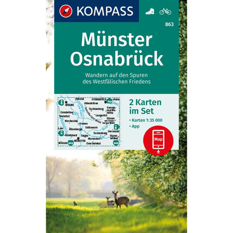 KOMPASS Wanderkarten-Set 863 Münster, Osnabrück (2 Karten) 1:35.000