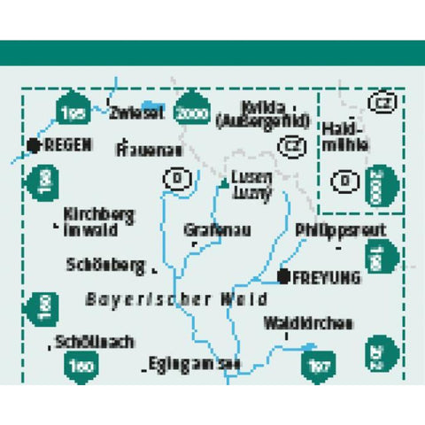 KOMPASS Wanderkarte 196 Mittlerer Bayerischer Wald 1:50.000
