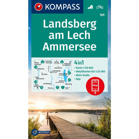 KOMPASS Wanderkarte 189 Landsberg am Lech, Ammersee 1:50.000
