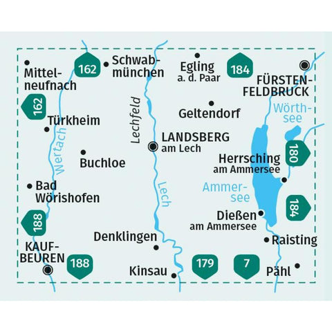 KOMPASS Wanderkarte 189 Landsberg am Lech, Ammersee 1:50.000