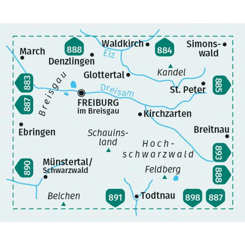 KOMPASS Wanderkarte 889 Freiburg und Umgebung, Kandel, Schauinsland, Feldberg 1:25.000