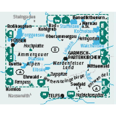 KOMPASS Wanderkarten-Set 796 Münchner Hausberge West, Ammergauer Alpen, Wetterstein, Werdenfelser Land (3 Karten) 1:25.000