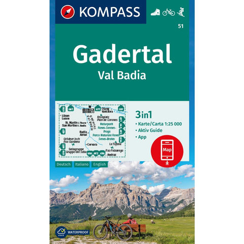 KOMPASS Wanderkarte 51 Gadertal / Val Badia 1:25.000
