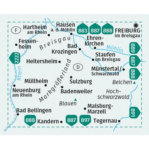 KOMPASS Wanderkarte 890 Münstertal, Nördliches Markgräflerland, Staufen, Badenweiler, Bad Krozingen 1:25.000