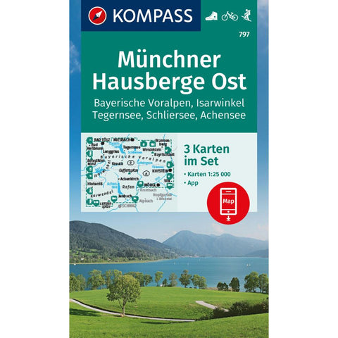 KOMPASS Wanderkarten-Set 797 Münchner Hausberge Ost, Bayerische Voralpen, Isarwinkel, Tegernsee, Schliersee, Achensee (3 Karten) 1:25.000