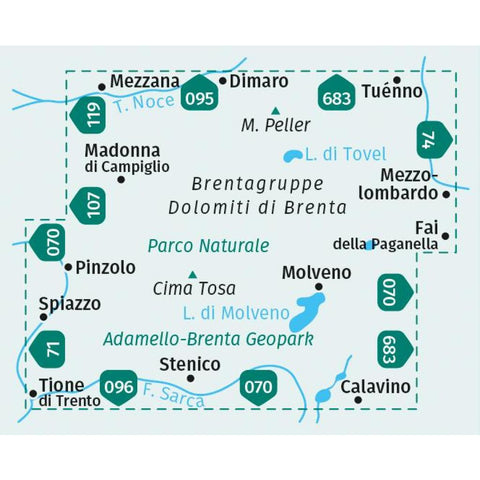 KOMPASS Wanderkarte 073 Brentagruppe / Dolomiti di Brenta 1:25.000