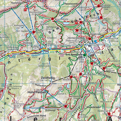 freytag & berndt Wanderkarte WK 382 Zell am See - Kaprun, Saalbach - Mittersill 1:50.000