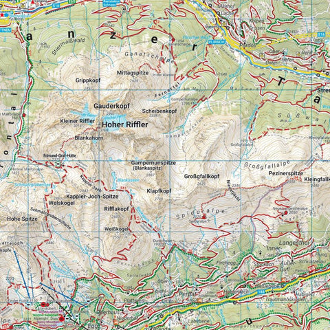 freytag & berndt Wanderkarte WK 254 Landeck - Reschenpass, Paznaun - Samnaungruppe 1:50.000