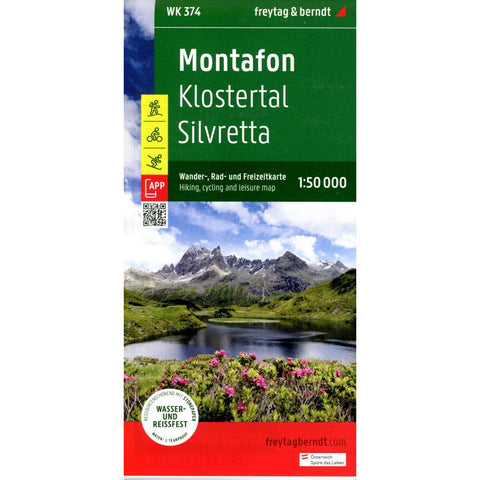 freytag & berndt Wanderkarte WK 374 Montafon, Klostertal - Silvretta 1:50.000