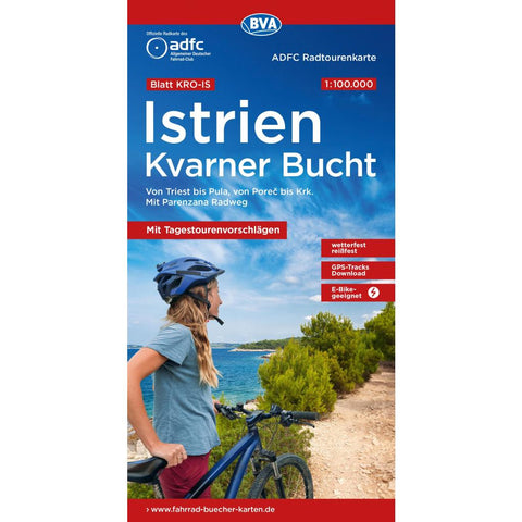 BVA ADFC Radtourenkarte Istrien Kvarner Bucht, mit Tagestourenvorschlägen, 1:100.000