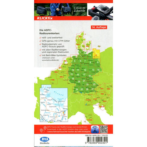 BVA ADFC Radtourenkarte Rügen/Usedom Vorpommern 1:150.000