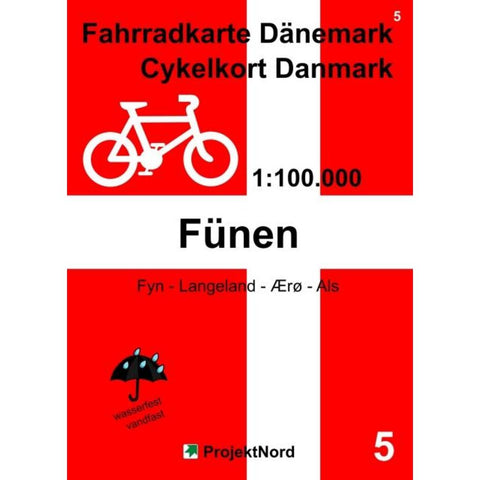 5 Fahrradkarte Dänemark / Cykelkort Danmark 1:100.000 - Fünen