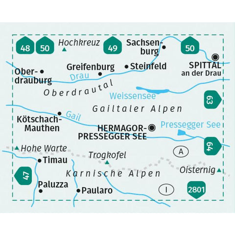 KOMPASS Wanderkarte 60 Gailtaler Alpen, Karnische Alpen, Oberdrautal 1:50.000