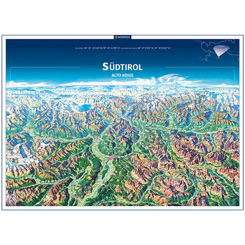 KOMPASS Panorama-Poster Südtirol, Alto Adige