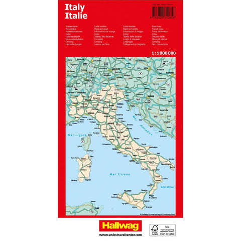 Hallwag Strassenkarte Italien 1:1 Mio.