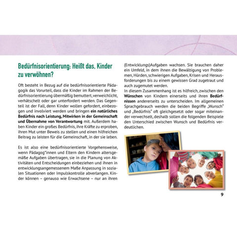 Bedürfnisorientierte Pädagogik in Kita, Hort und Schule