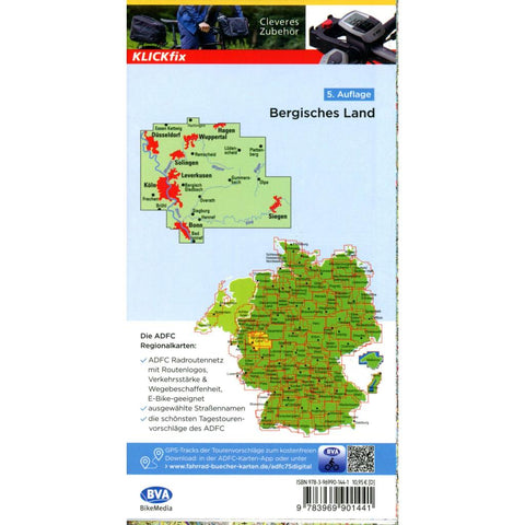 ADFC-Regionalkarte Bergisches Land Köln/Düsseldorf 1:75.000, reiß- und wetterfest, GPS-Tracks Download