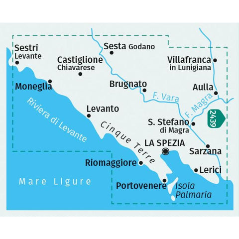 KOMPASS Wanderkarte 2450 Cinque Terre 1:35.000