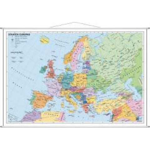 Staaten Europas. Wandkarte mit Metallleiste