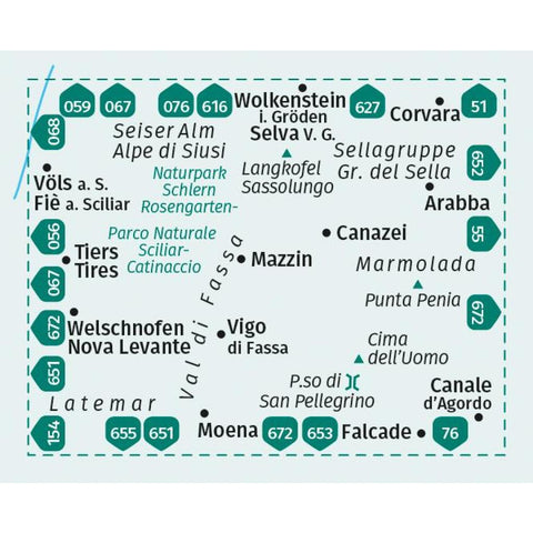 KOMPASS Wanderkarte 650 Val di Fassa, Marmolada, Dolomiti Fassane 1:25.000