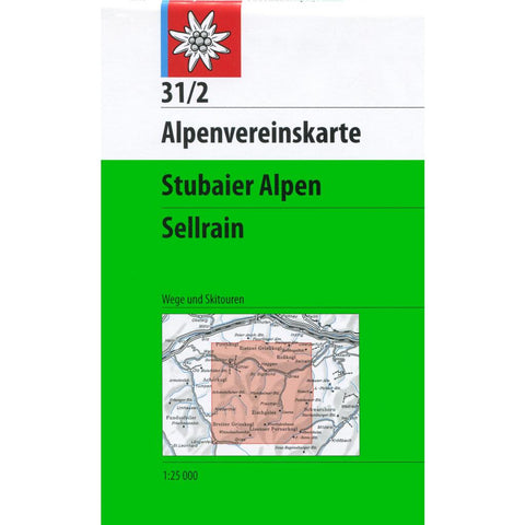 DAV Alpenvereinskarte 31/2 Stubaier Alpen Sellrain 1 : 25 000 Wegmarkierungen