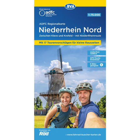 BVA ADFC Regionalkarte Niederrhein Nord, mit Knotenpunkten 1:75.000