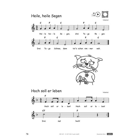 Kinderliederbuch für Gesang, Blockflöte und Gitarre in einfachen Tonarten