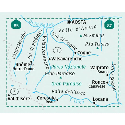 KOMPASS Wanderkarte 86 Parco Nazionale Gran Paradiso, Valle d'Aosta, Valle dell'Orco 1:50.000