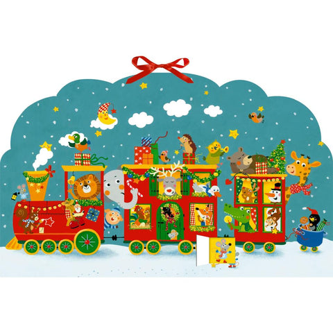 Memo-Adventskalender - Bunte Weihnachtseisenbahn der Tiere