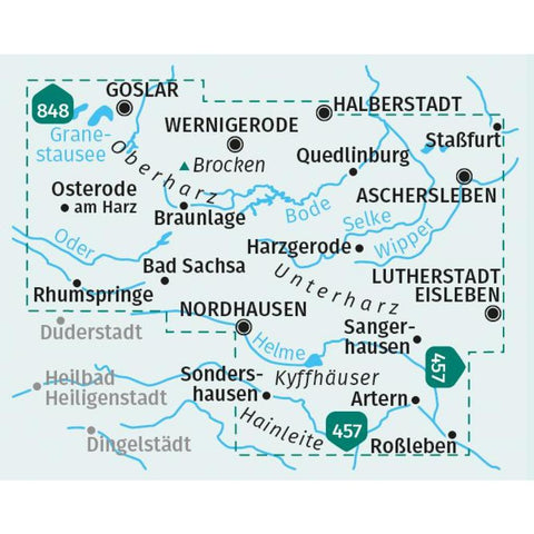 KOMPASS Wanderkarten-Set 450 Harz (2 Karten) 1:50.000