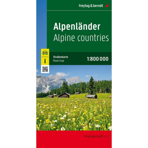 freytag & berndt Straßenkarte Alpenländer, Österreich - Deutschland - Schweiz - Frankreich - Italien - Slowenien 1:800.000