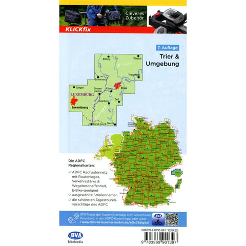 ADFC-Regionalkarte Trier und Umgebung, 1:50.000, mit Tagestourenvorschlägen, reiß- und wetterfest, GPS-Tracks Download