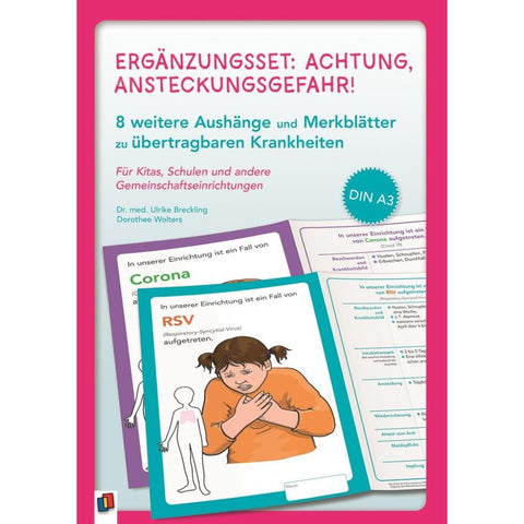 Ergänzungsset: Achtung, Ansteckungsgefahr! - 8 weitere Aushänge und Merkblätter zu übertragbaren Krankheiten